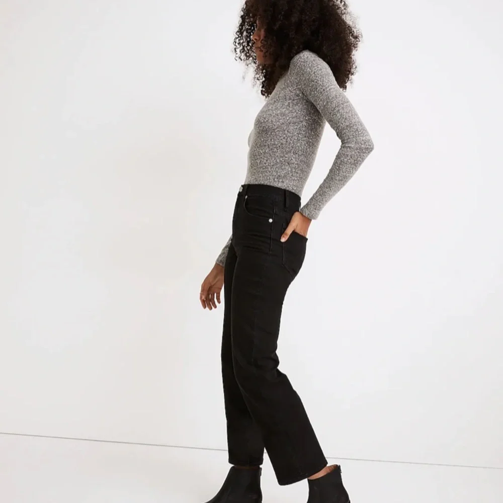 Madewell Slim Wide-Leg High Waist Black Jeans sz 28 - Picture 2 of 6